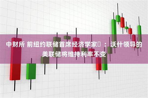 中财所 前纽约联储首席经济学家‌：沃什领导的美联储将维持利率不变
